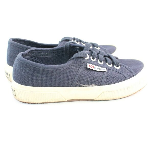 Anthropologie SUPERGA Women's Sz 5 Navy Blue Canvas Sneakers Shoes Lace Up - Picture 8 of 10